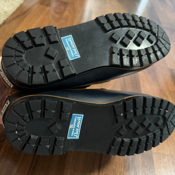 Vintage Lands' End Navy Blue & Brown Duck Boots Size 10 Rain Winter - Picture 10 of 10